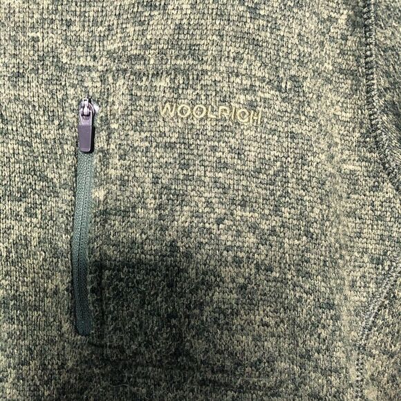 Woolrich Sweater Mens Large Green 1/4 Zip Casual Pullover Shirt Pockets - Picture 5 of 7